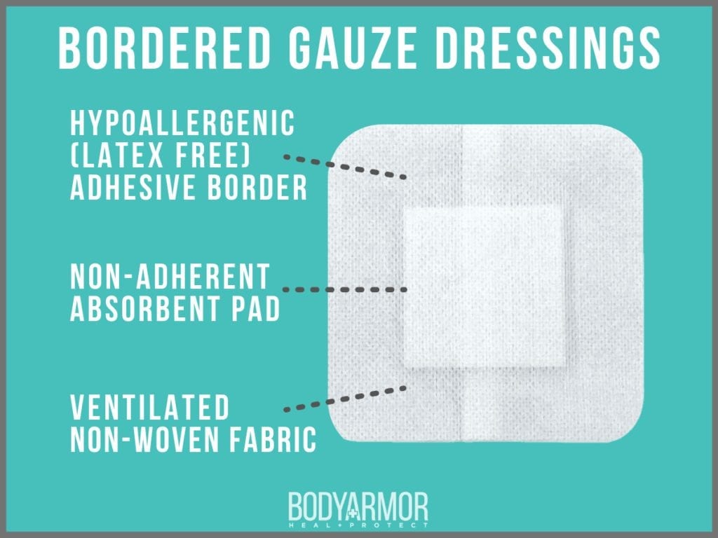 Bordered Gauze Wound Dressing 4x4 (30 ct.) BODYARMOR MEDICAL SUPPLIES